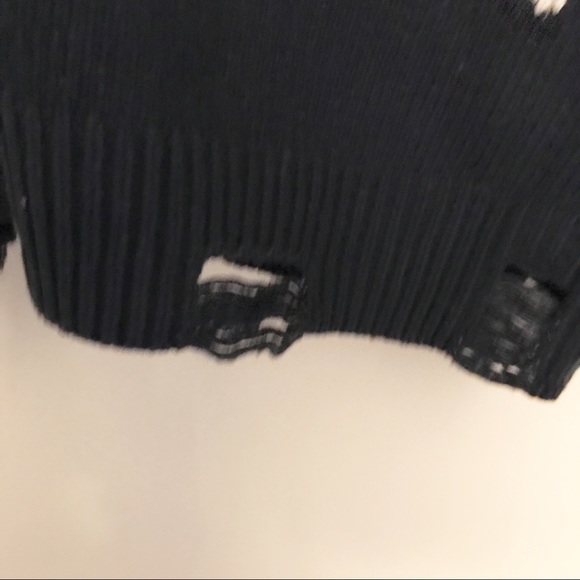 Oversized Navy Blue Cardigan with Stars - Picture 4 of 5